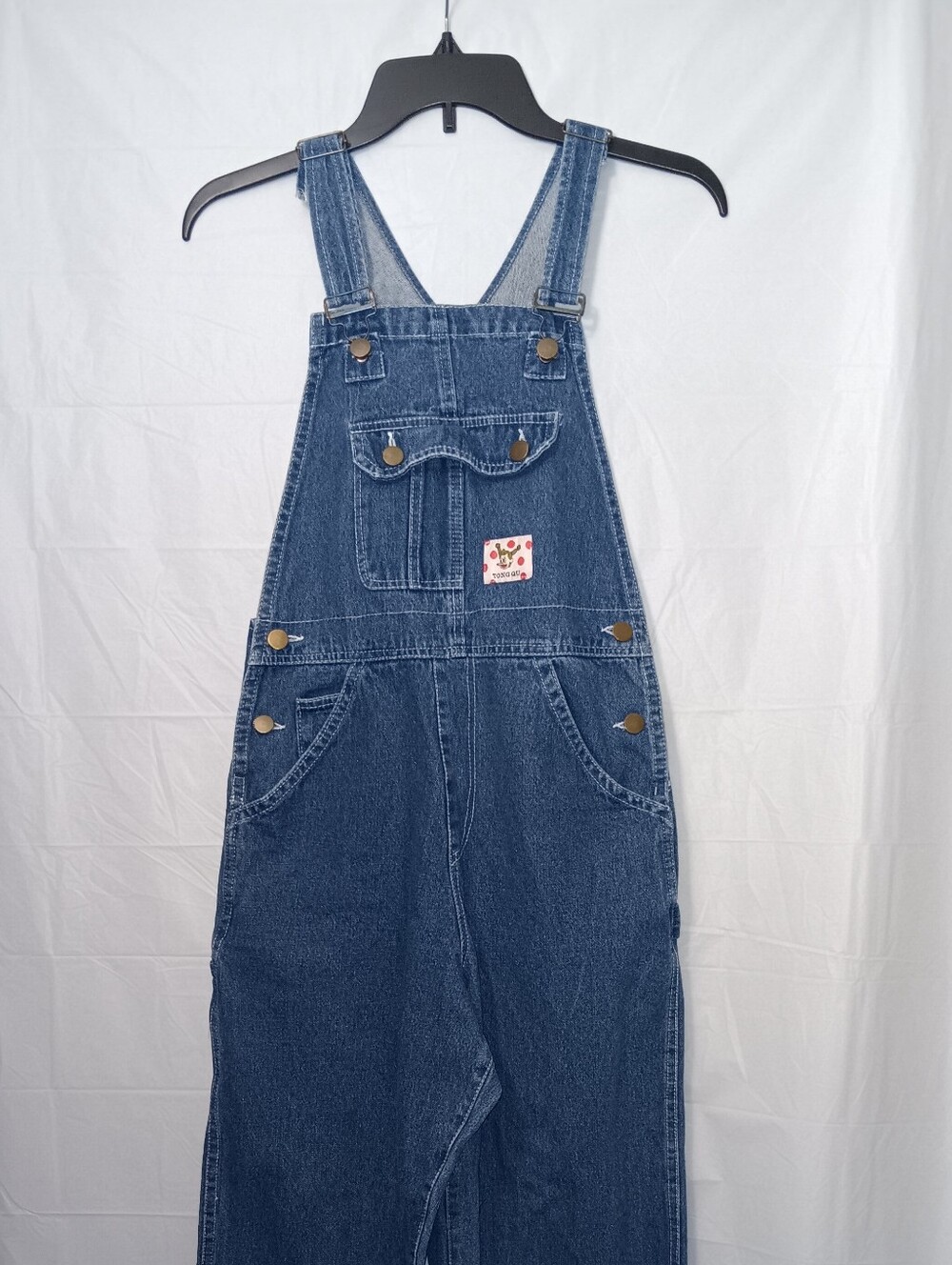 TONG QU BLUE WASH DENIM OVERALLS SIZE MEDIUM
